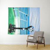 Tenture Jumelles touristiques bleues et vertes (En situation (horizontale))