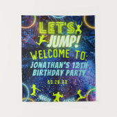 Tenture Jump Trampoline Neon Symbole de fête d'anniversair (Devant)