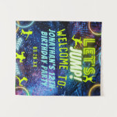 Tenture Jump Trampoline Neon Symbole de fête d'anniversair (Devant (Horizontal))