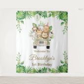 Tenture Jungle Animals Safari Car Adventure Party Backdrop (Devant)