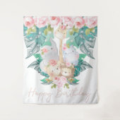 Tenture Jungle Animaux Joyeux Anniversaire (Devant)