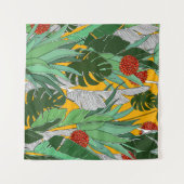 Tenture Jungle d'été : Motif de palmier lumineux. (Devant (Horizontal))