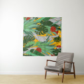 Tenture Jungle d'été : Motif de palmier lumineux. (En situation (horizontale))