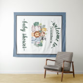 Tenture Jungle neutre Safari Animaux Baby shower sauvage U (En situation (horizontale))