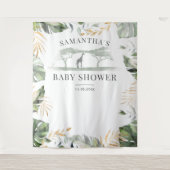 Tenture Jungle Palm Feuille Giraffe Baby shower fond (Devant)