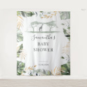 Tenture Jungle Palm Feuille Giraffe Baby shower fond (Devant)