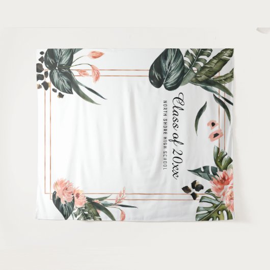 Tenture Jungle Tropical | Toile de fond pour Photobooth de (Devant (Horizontal))