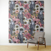 Tenture Jus gris et fleurs (En situation)