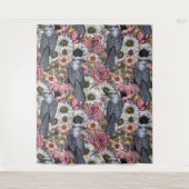 Tenture Jus gris et fleurs (Devant)