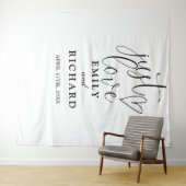 Tenture Just Love Black and White Mariage Photo fond (En situation (horizontale))