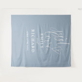 Tenture Just Love Dusty Blue Mariage fond photo (Devant (Horizontal))