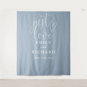 Tenture Just Love Dusty Blue Mariage fond photo