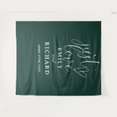 Tenture Just Love Emerald Green Mariage Fond photo (Devant (Horizontal))