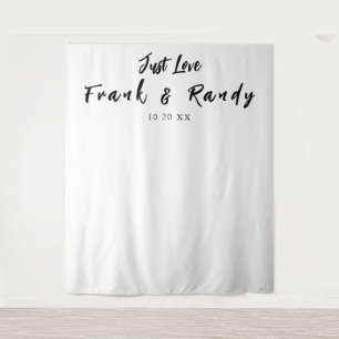 Tenture Just Love Simple Blanc Mariage noir fond