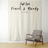 Tenture Just Love Simple Ecru Mariage fond de mur (En situation)