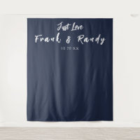 Just Love Simple Navy Blue Mariage fond d'écran