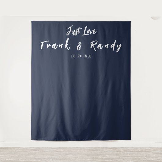 Tenture Just Love Simple Navy Blue Mariage fond d'écran (Devant)