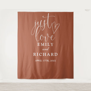 Tenture Just Love Terracotta Mariage Photo Contexte