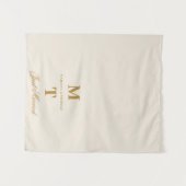 Tenture Just Married Ivory Gold Wedding Car Banner Sign (Devant (Horizontal))