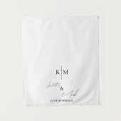 Tenture Just Married Monogram Wedding Car Banner Sign (Devant)