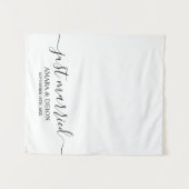 Tenture Just Married Script Fabric Car Banner Wedding Sign (Devant (Horizontal))