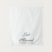 Tenture Just Married Wedding Date Fabric Car Banner Sign (Devant)