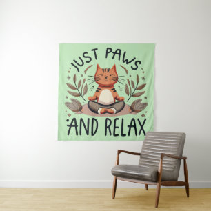 Tenture Juste des pattes et relaxer Yoga Cat