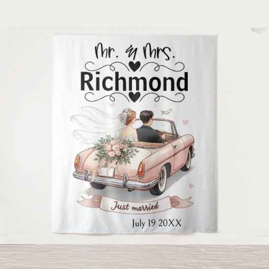 Tenture Juste Marié Getaway - Contexte Mariage (Devant)