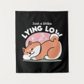 Tenture Juste un Shiba allongé bas : mignonne conception S (Devant)