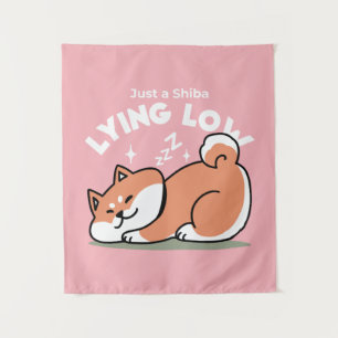 Tenture Juste un Shiba allongé bas : mignonne conception S