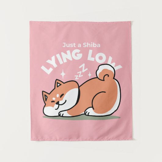 Tenture Juste un Shiba allongé bas : mignonne conception S (Devant)