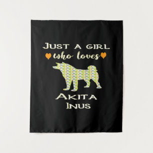 Tenture Juste Une Fille Qui Aime Akita Cadeau, Akita Cadea