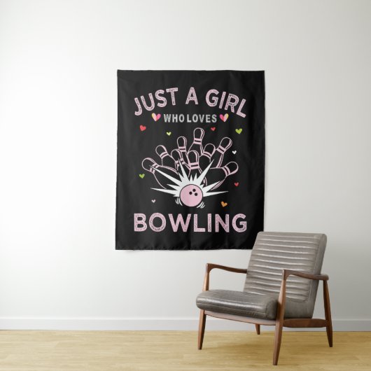 Tenture Juste Une Fille Qui Aime Le Bowling (En situation)