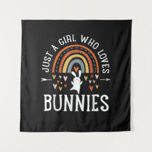 Tenture Juste Une Fille Qui Aime Les Lapins Arc-En-Ciel