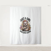 Tenture juste une fille qui aime les paresseux (Devant)