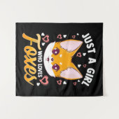 Tenture Juste une fille qui aime les renards fillettes ado (Devant (Horizontal))