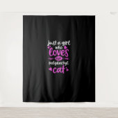 Tenture Juste une fille qui aime son chat polydactyle (Devant)