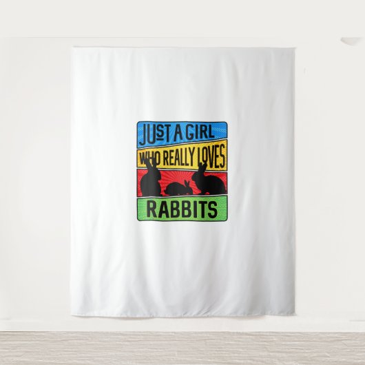 Tenture Juste une fille qui aime vraiment les lapins (Devant)