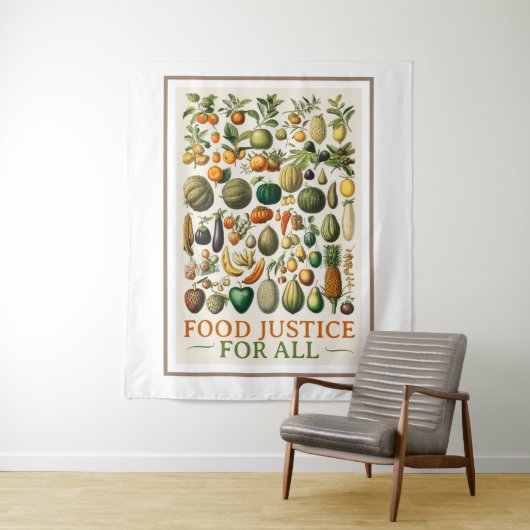 Tenture Justice alimentaire ! Art vintage (En situation)