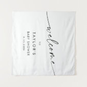 Tenture KAIA MInimalist Baby shower Bienvenue (Devant (Horizontal))