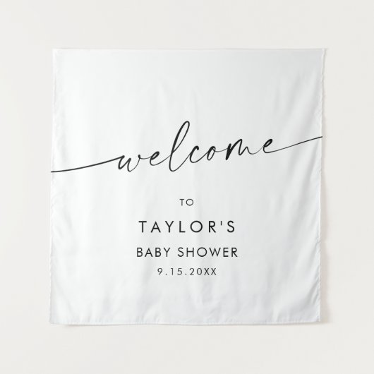 Tenture KAIA MInimalist Baby shower Bienvenue (Devant)