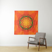 Tenture Kaleidoscope abstrait fond orange. Beau (En situation (horizontale))