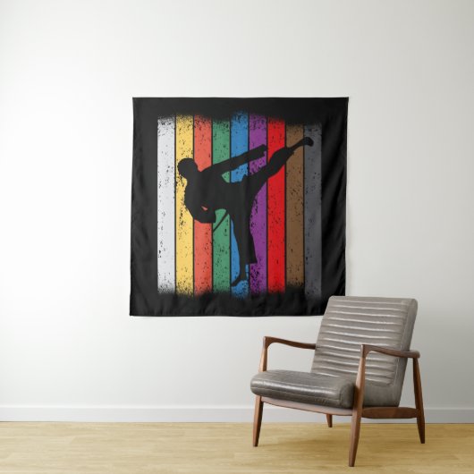 Tenture Karate Belt Colors Silhouette (En situation)