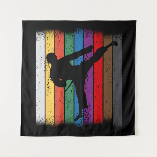 Tenture Karate Belt Colors Silhouette (Devant)