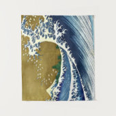 Tenture Katsushika Hokusai - Grande vague colorée (Devant)