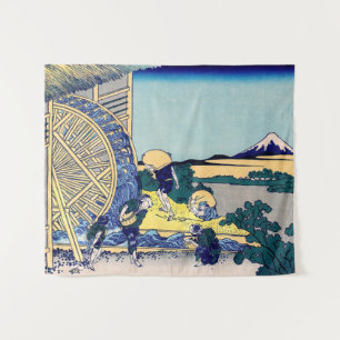 Tenture Katsushika Hokusai - Moulin à eau à Onden