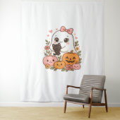 Tenture Kawaii Ghost Halloween Chat noir Citrouille Chat c (En situation)