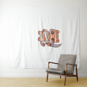 Tenture Kawaii Halloween chat maman avec épée classique T- (En situation (horizontale))