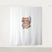 Tenture Kawaii Halloween chat maman avec épée classique T- (Devant)