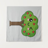 Tenture Kawaii Joyeux Pommier À Voie (Devant (Horizontal))